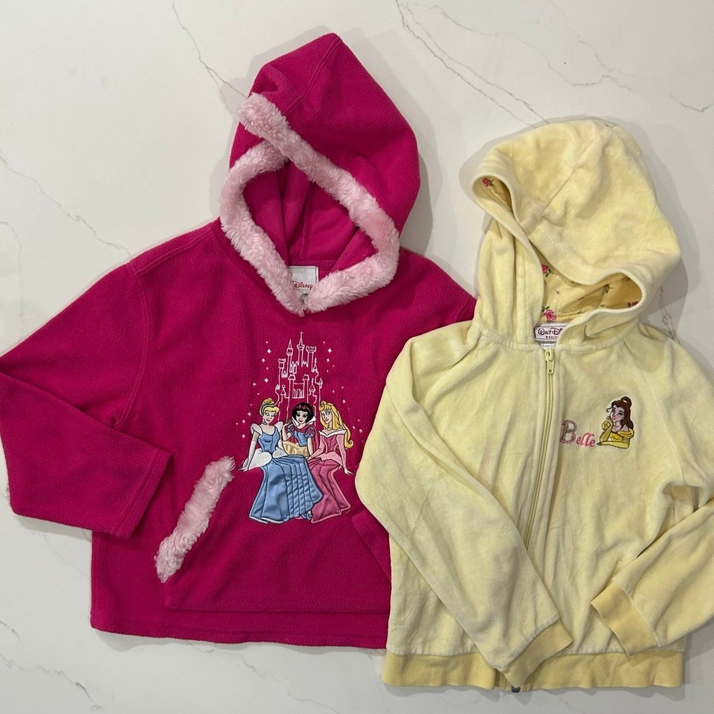 Vintage Disney Store Princess Sweater Bundle Embroidered Y2K Girls Small 6